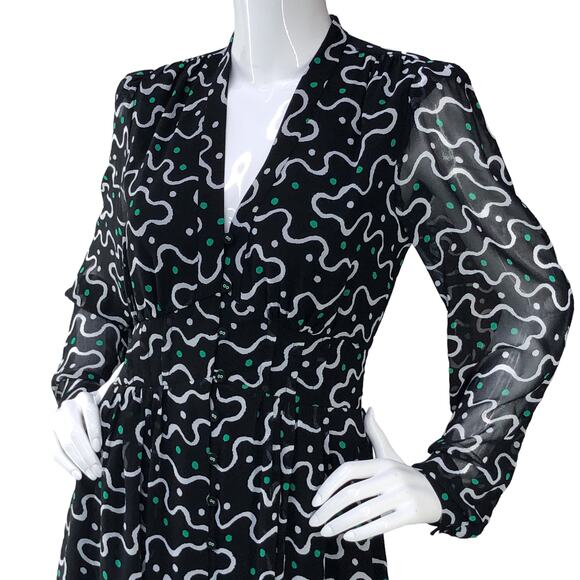 Diane Von Furstenberg DVF Womens Size 6 Erica Dress V Neck Long Sleeve POCKETS - Picture 3 of 16